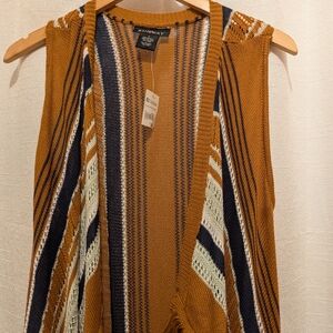 Burnt Orange and Navy Striped Vest by Runway